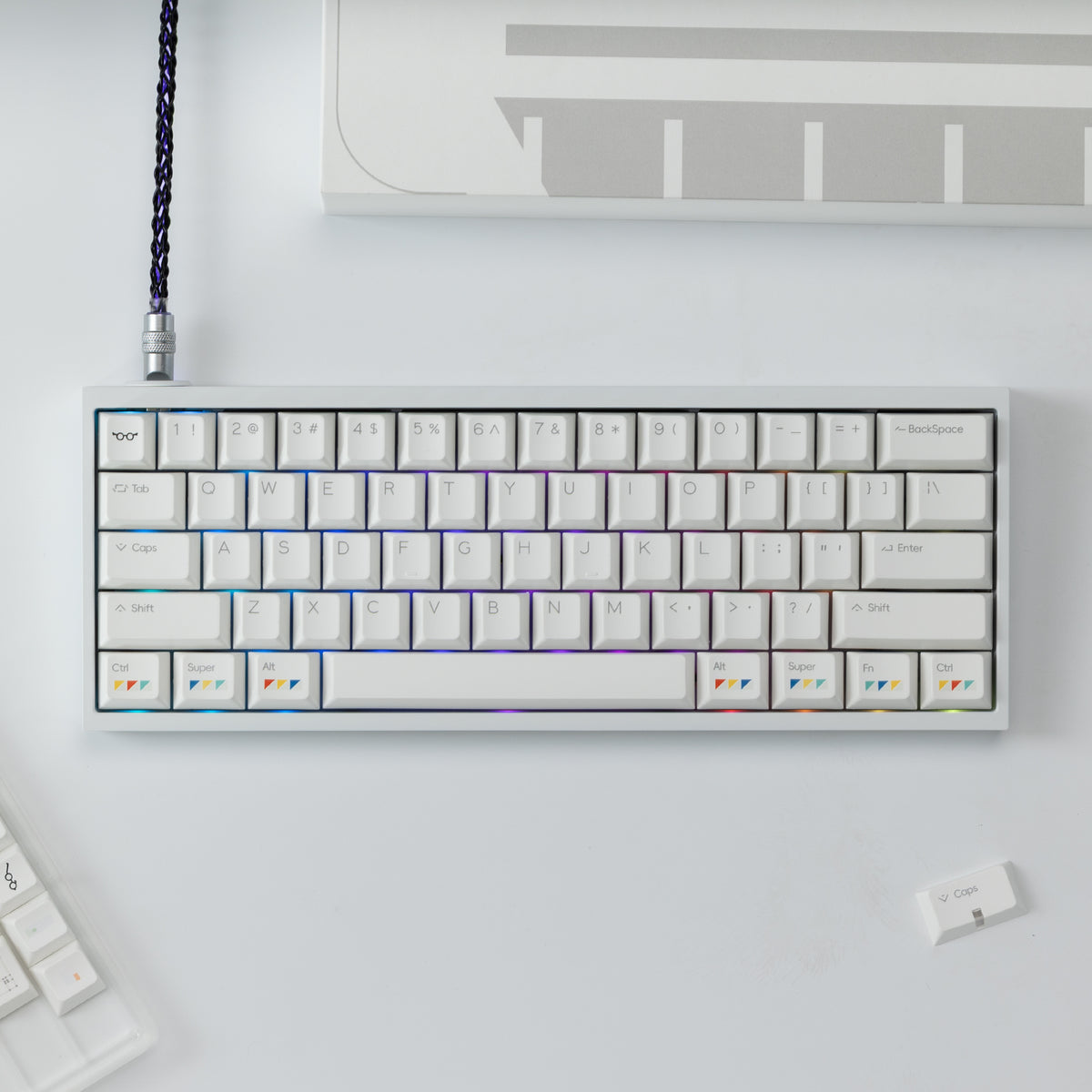 キーボード Tofu 60 White Tofu Redux V2 HE Magnetic Gaming Keyboard with PBTfans Clarvoy