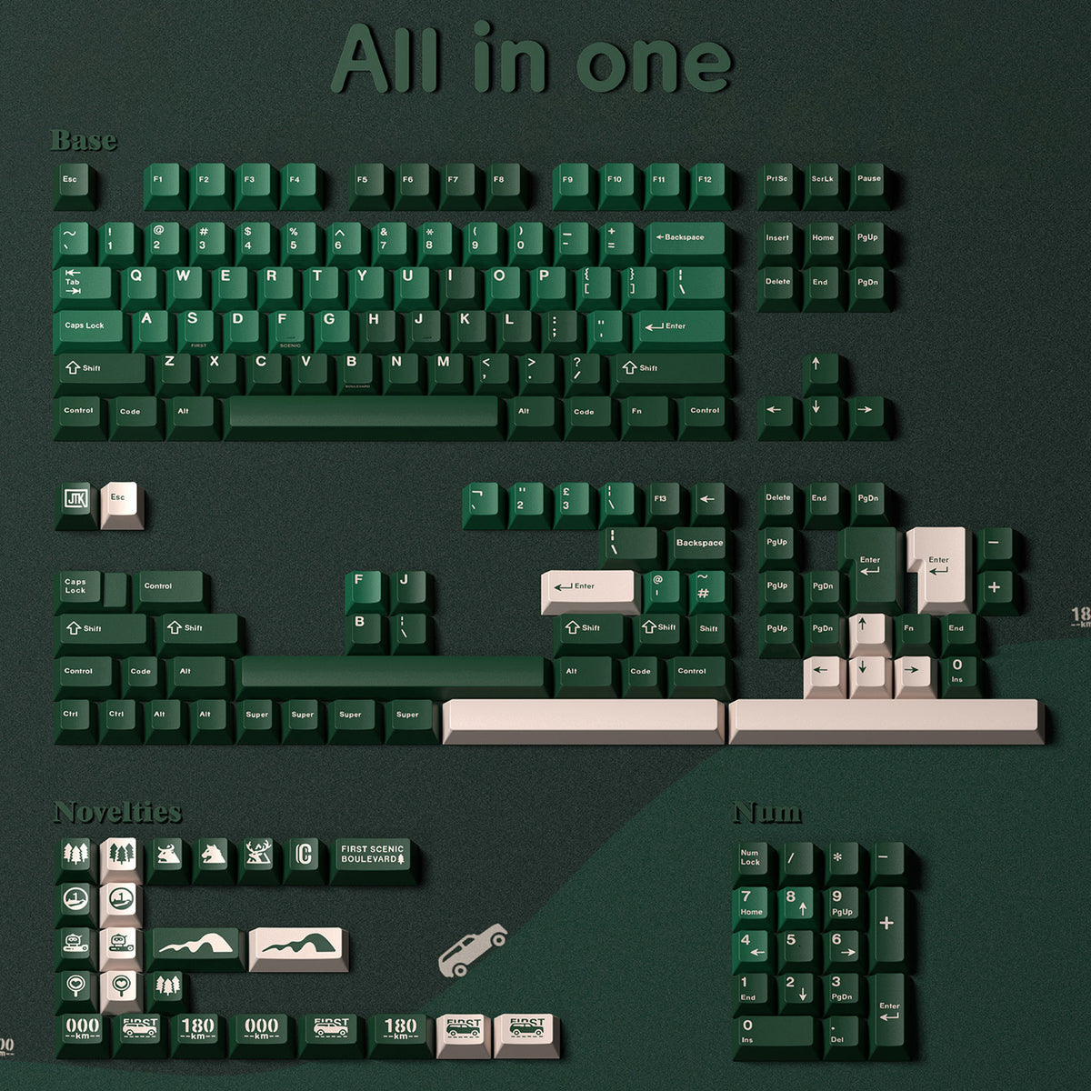 キーボード JTK Emerald base kit + spacebar kit JTK Emerald (Ended