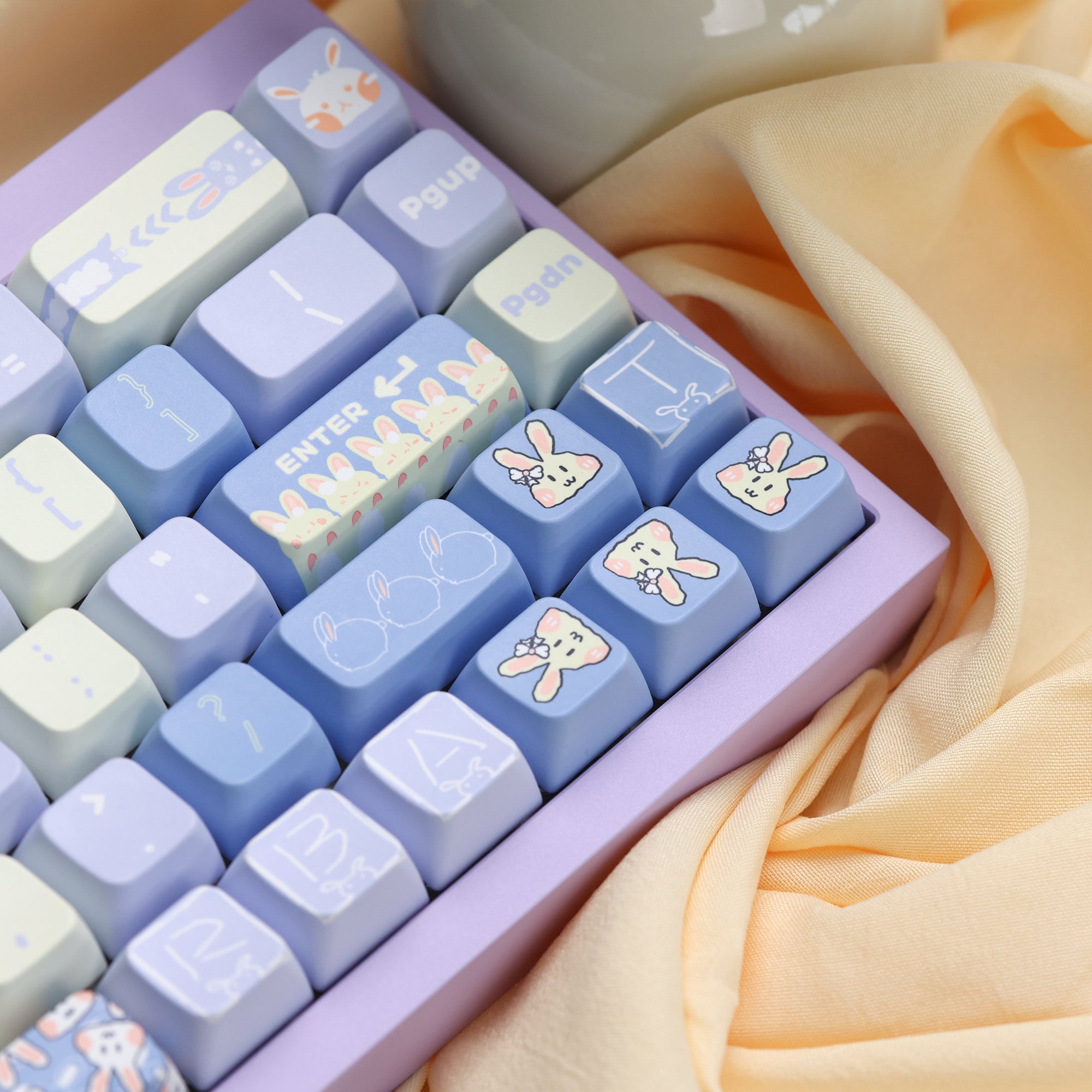 Lion Rabbit Keyboard Milk Blue Rabbit MDA Profile Keycaps Set – KBDfans® Mechanical ...
