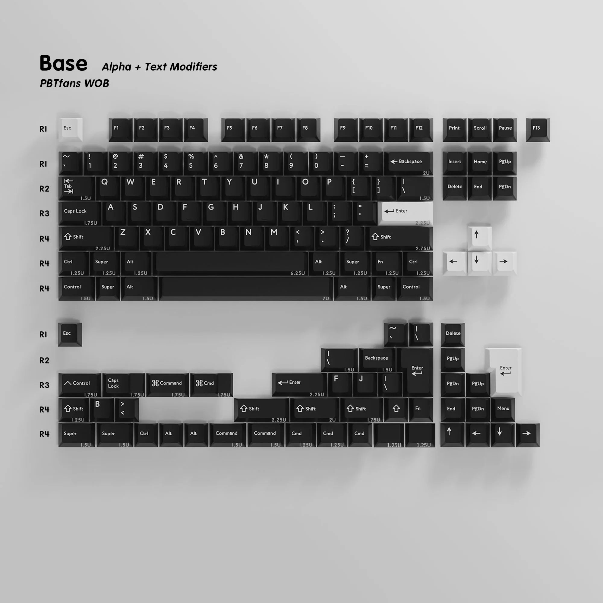 GMK WHITE ON BLACK WOB キーキャップ - PC/タブレット