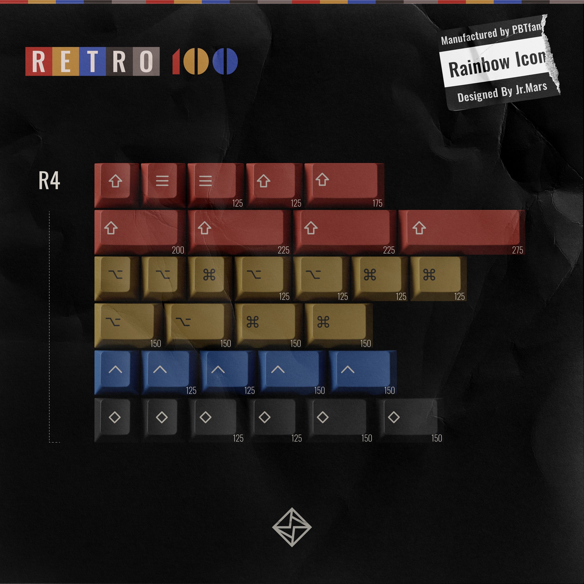 キーボード PBTfans Retro 100 icon base + icon mod PBTfans Retro 100 – KBDfans® Mechanical Keyboards Store