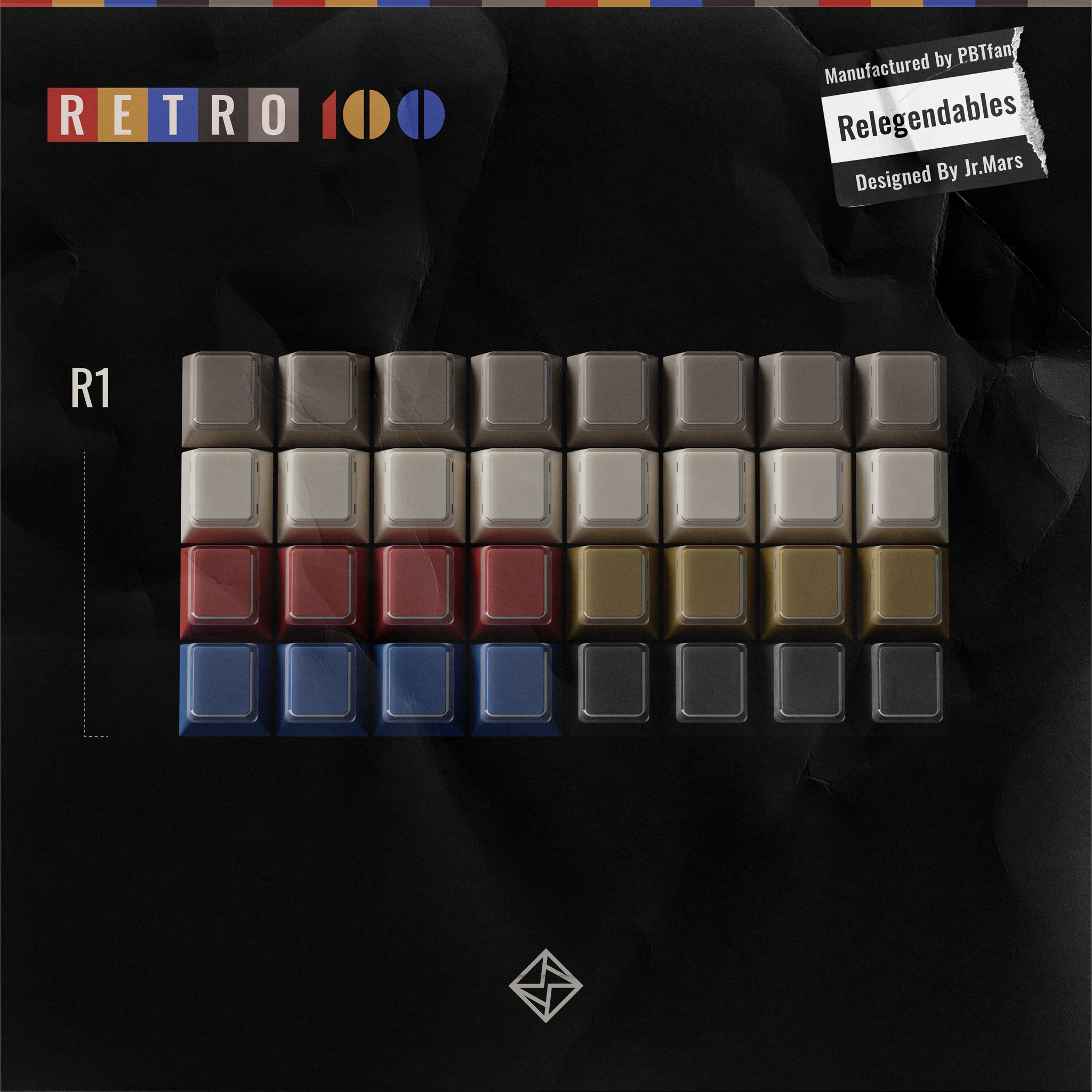 PBTfans Retro 100 フルセット PBTfans Retro 100 PBT Keycap Set – Divinikey