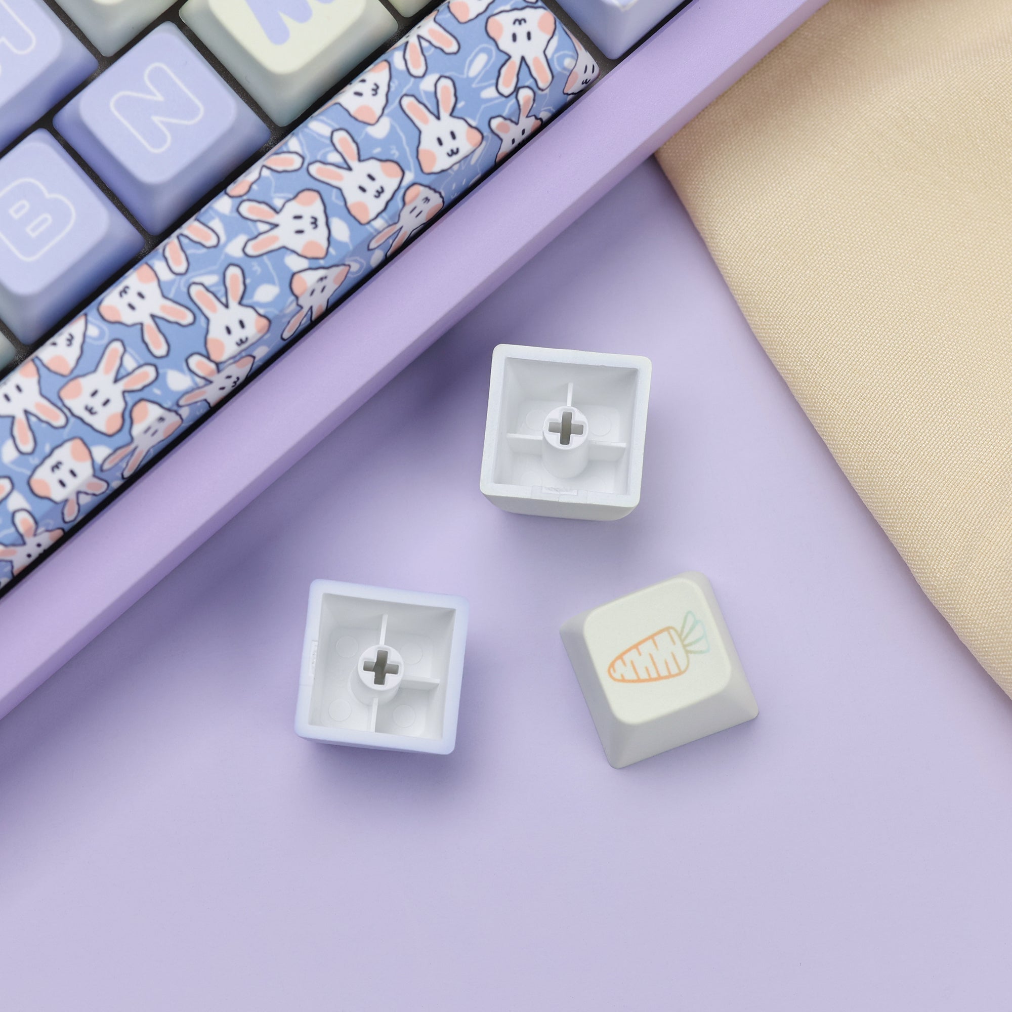 Mechanical Rabbit Keyboard Milk Blue Rabbit MDA Profile Keycaps Set – KBDfans® Mechanical ...