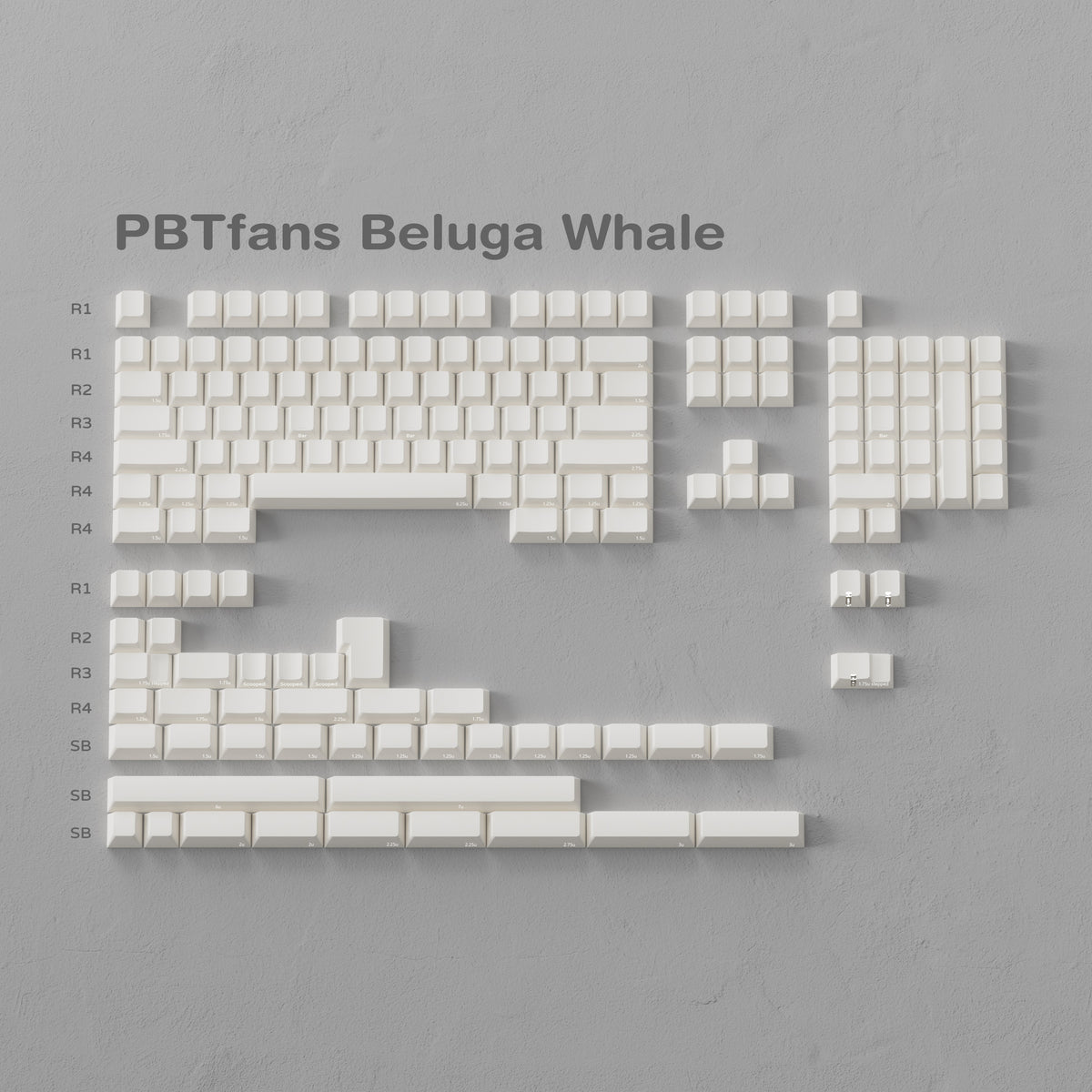 PBTfans Beluga whale – KBDfans® Mechanical Keyboards Store