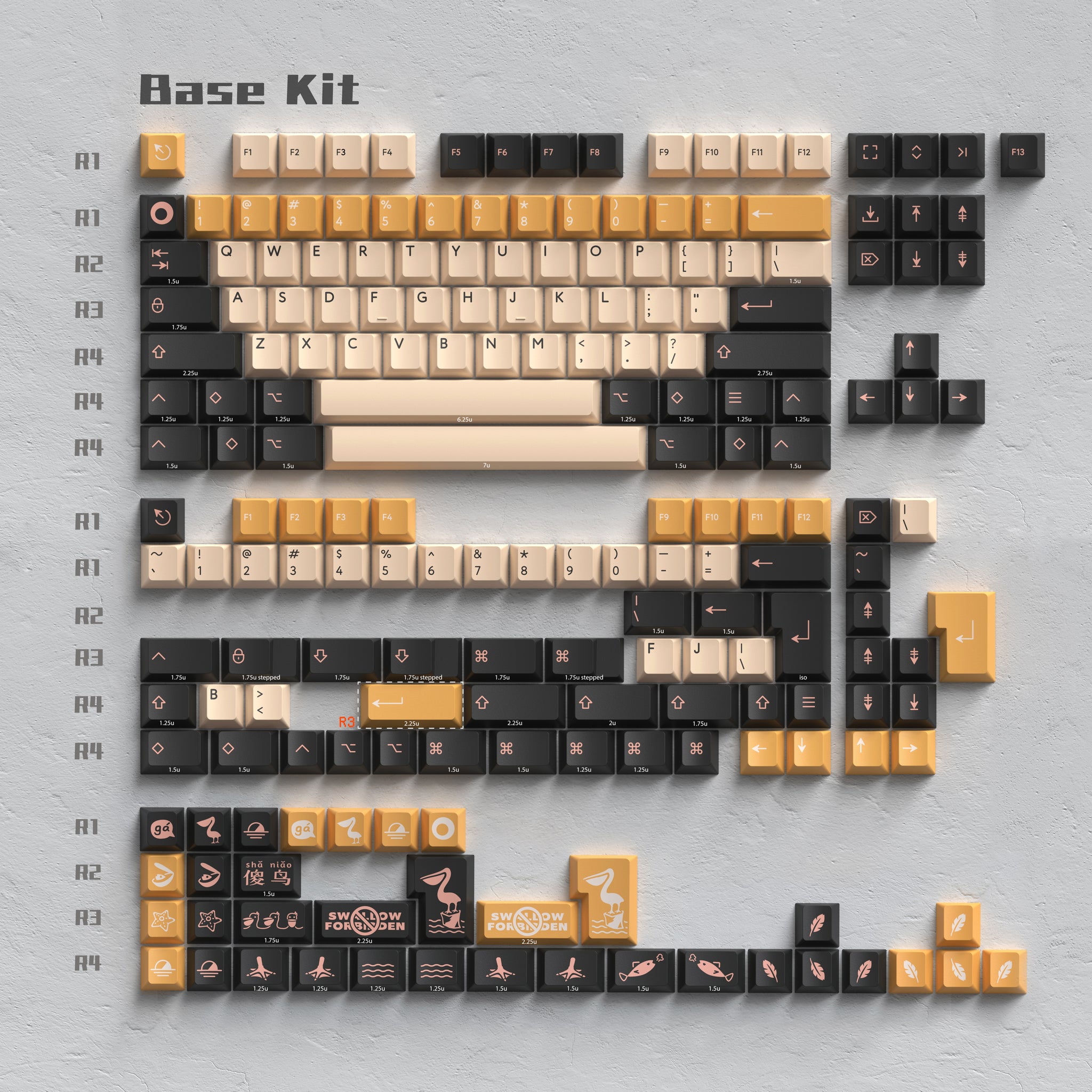 希少】PBTfans Pelican R2 キーキャップ BASE set 【公式通販】