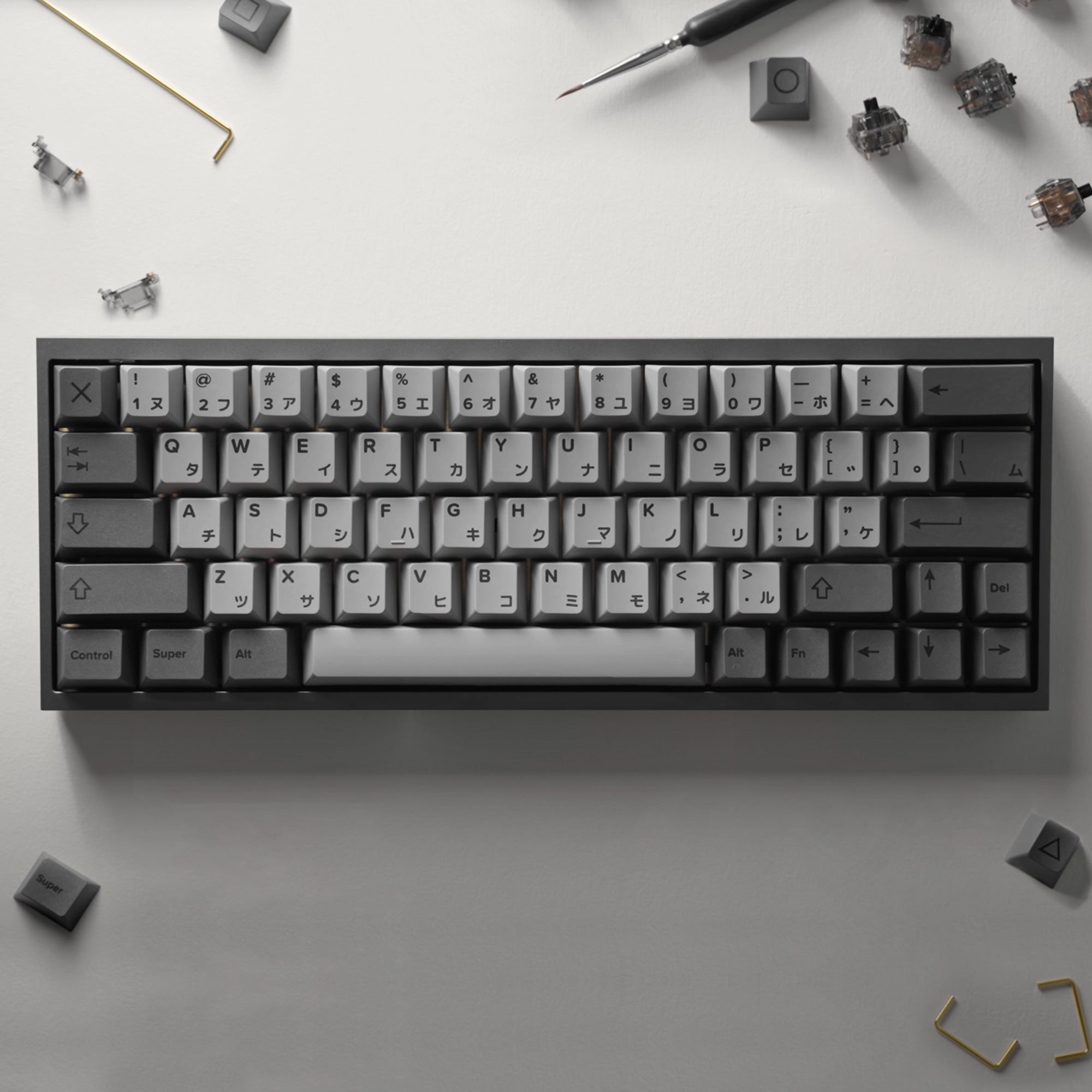 Tofu60 Mechanical Keyboard With Cement Grey Japanese PBT Keycaps