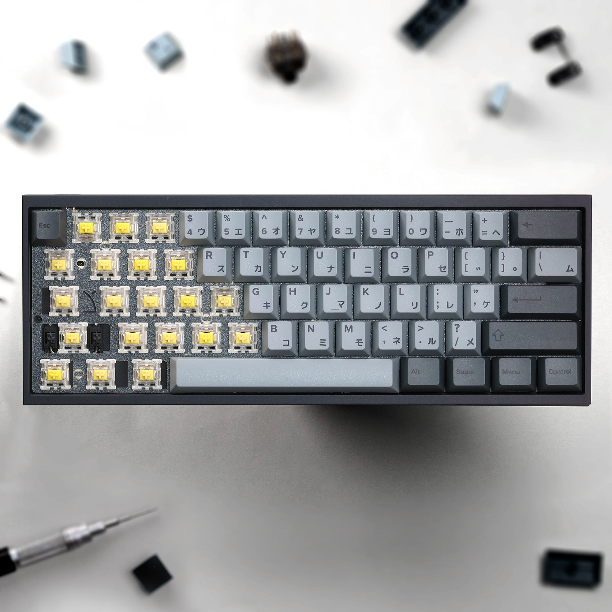 Tofu60 DZ60RGB ANSI Mechanical Keyboard With Cement Grey Japanese PBT  Keycaps