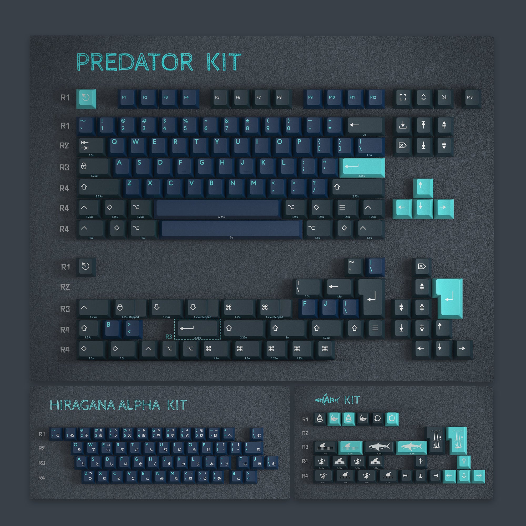 キーボード PBTfans Deep Sea Predator predator kit PBTfans Deep Sea Predator – KBDfans® Mechanical Keyboards Store