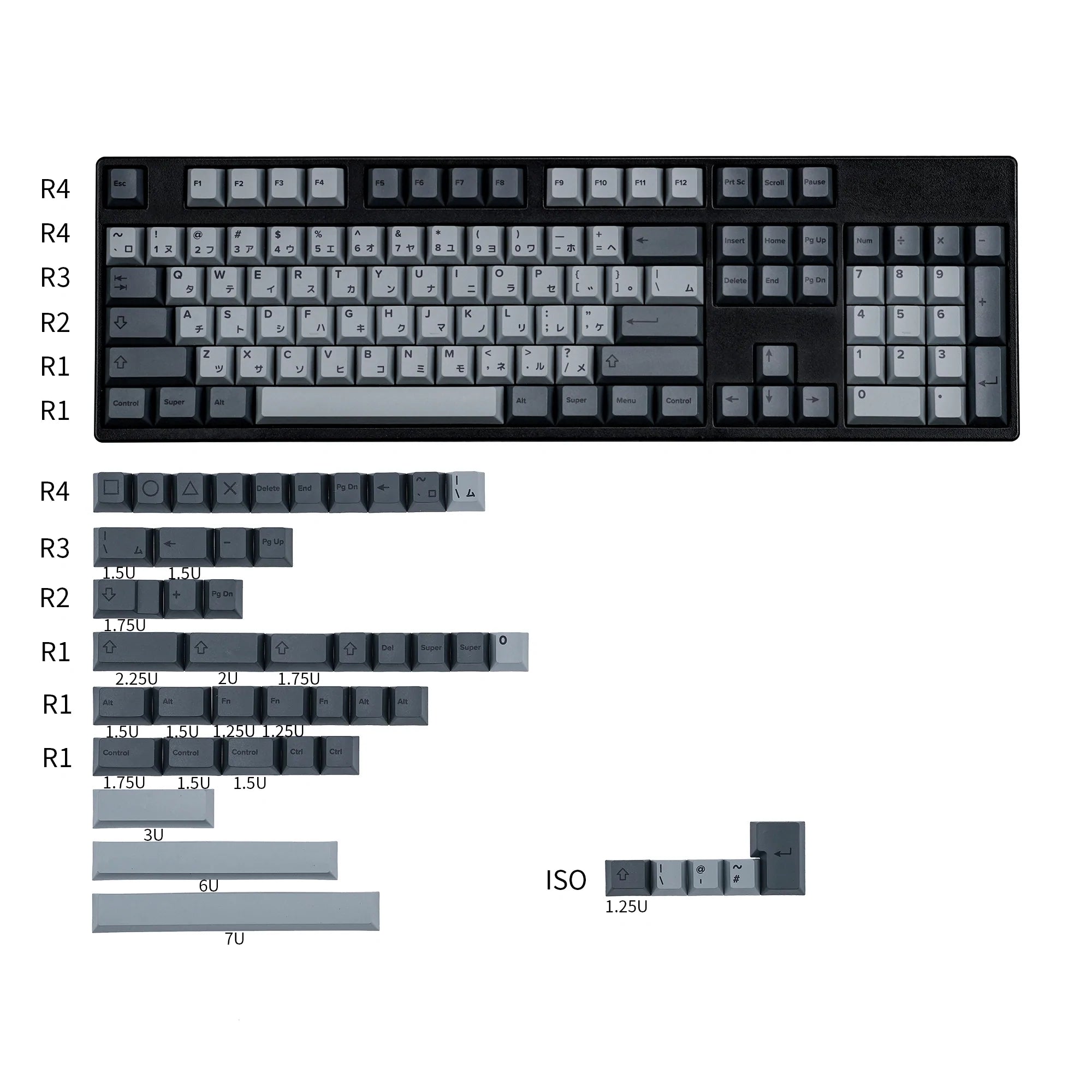 Ready to use Tofu65 2.0 Keyboard With Cement Grey JP PBT Keycaps